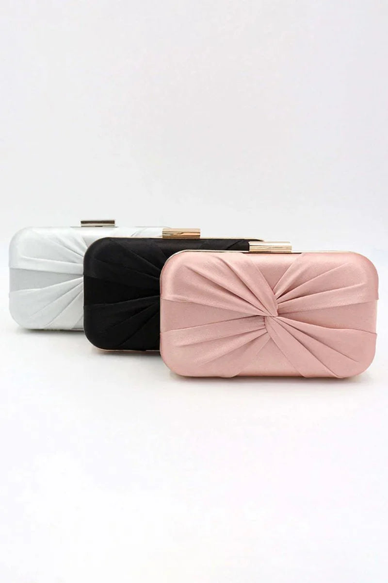 Classic Silk Like Closure Clutch Purse
