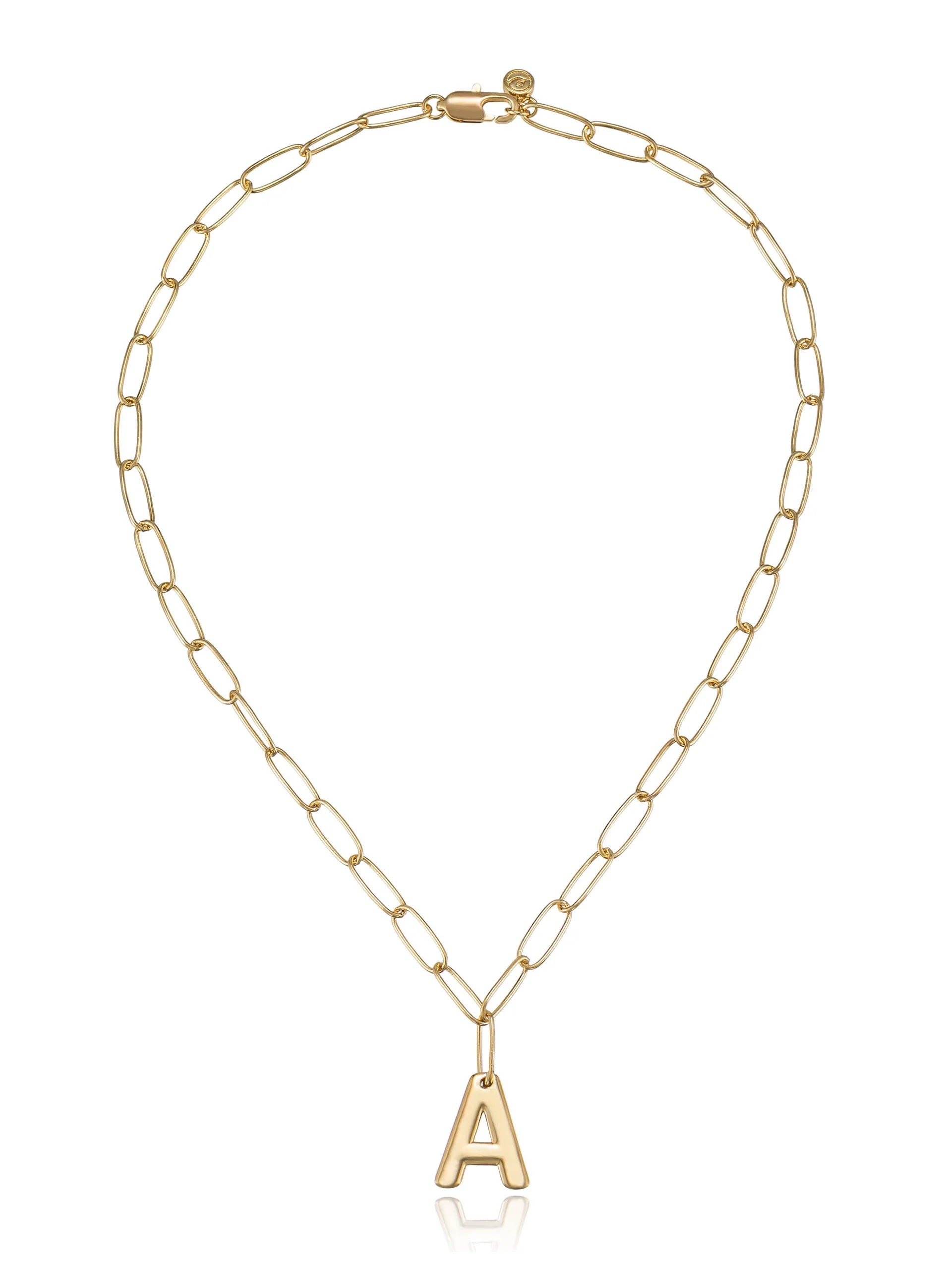 Paperclip Link Initial Necklace