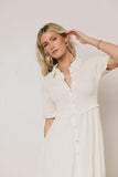 Nicole Smocked Maxi Dress in Cream FINAL SALE