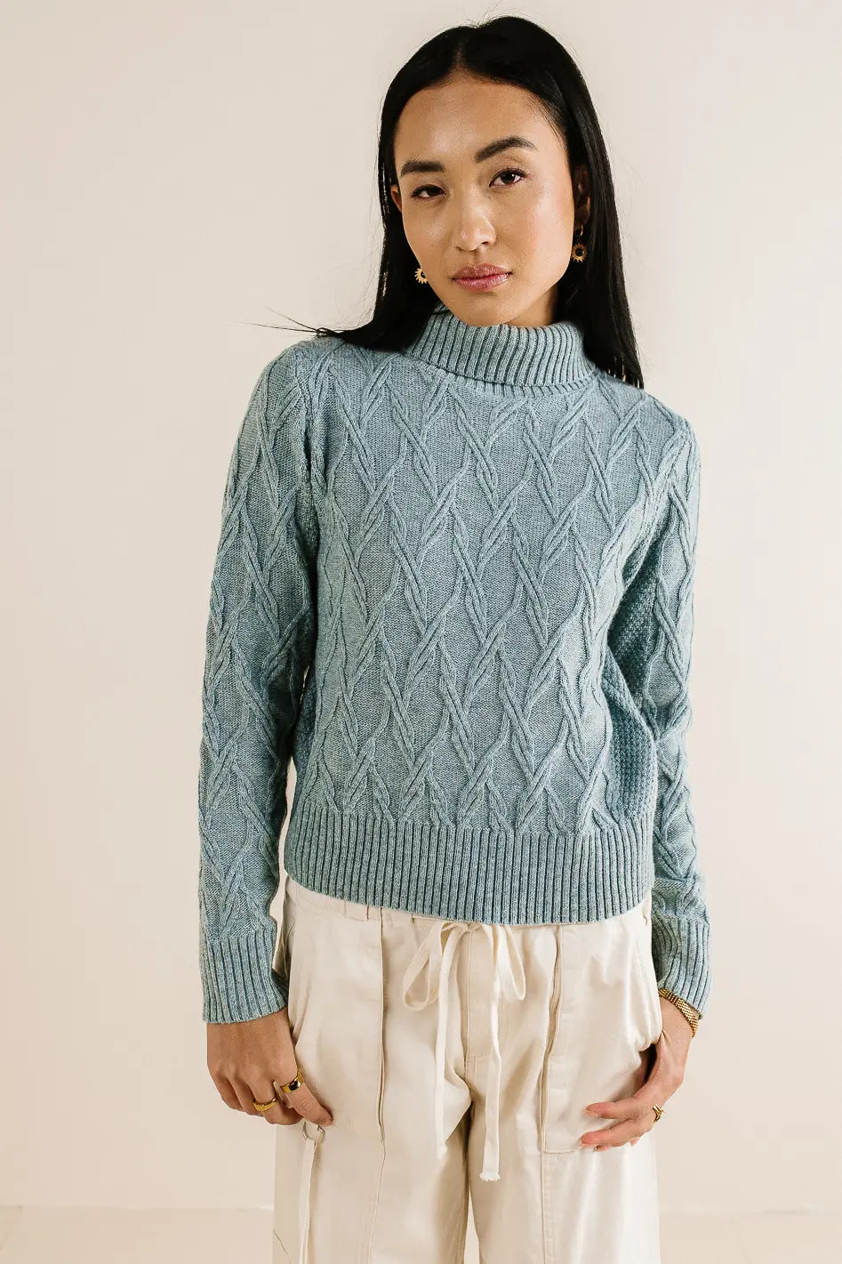 Maeve Turtleneck Sweater in Blue FINAL SALE