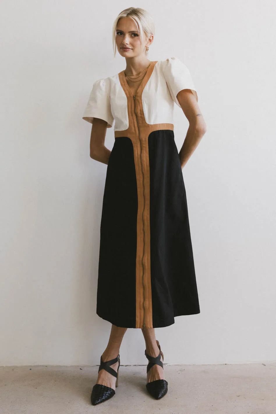 Edith Colorblock Zip Up Dress FINAL SALE