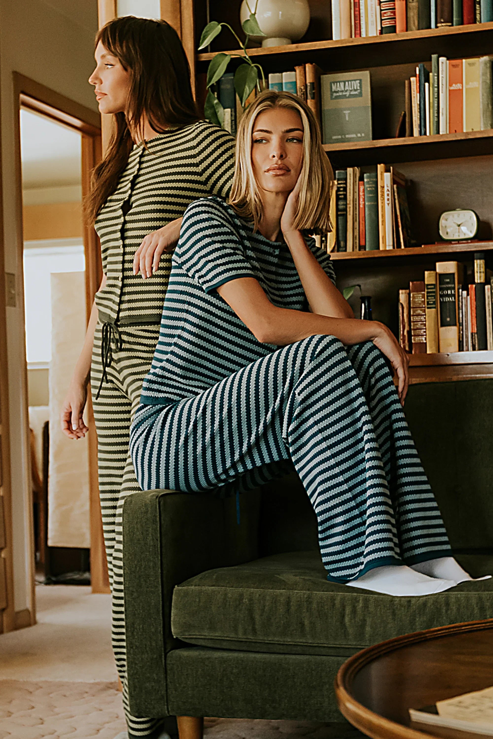 Ireland Striped Wide Leg Pants in Blue FINAL SALE
