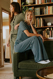 Ireland Striped Wide Leg Pants in Blue FINAL SALE