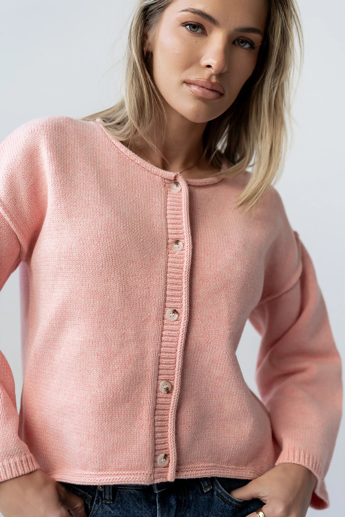 Carlie Knit Cardigan in Pink