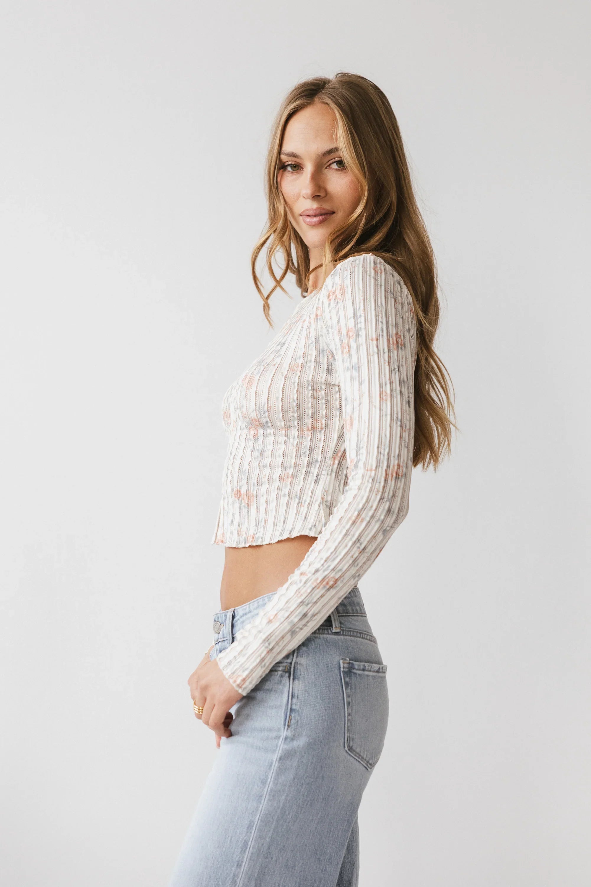 Reggie Floral Top in Peach FINAL SALE