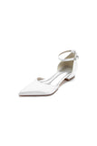 Satin Pointed Toe Ankle Strap Kitten Heels