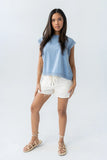 Maisey Embroidered Top in Blue