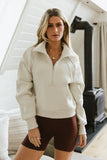 Alyssa Half Zip in Bone FINAL SALE