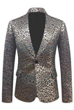 Mens Golden Jacquard Shawl Lapel Blazer