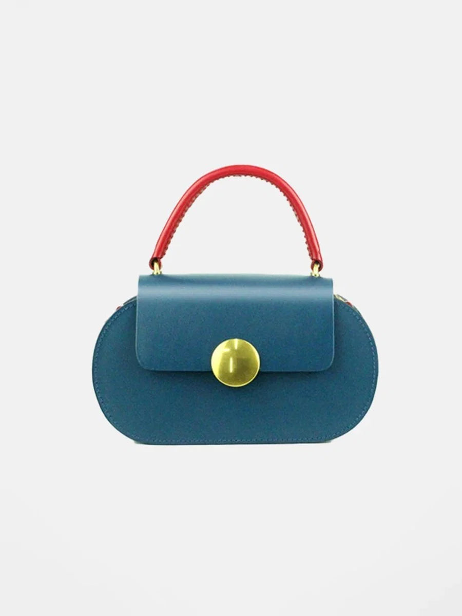 Womens Mini Flap Genuine Leather Clutch Bags with Crossbody Strap