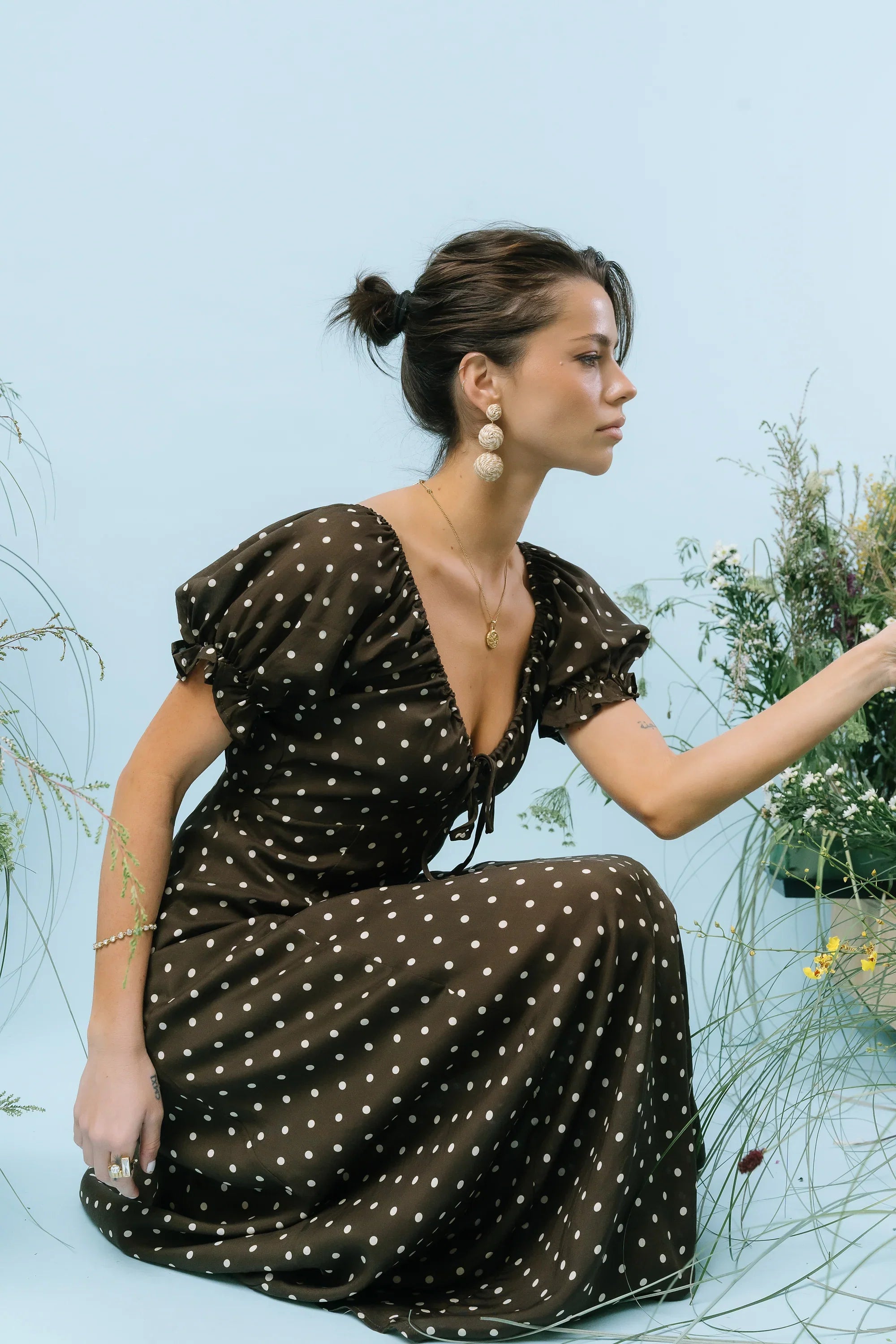 Julianna Polka Dot Maxi Dress