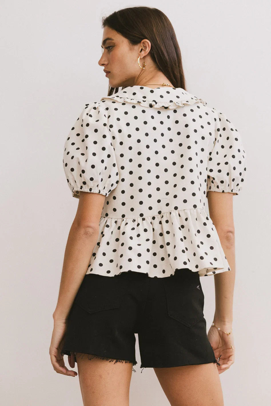 Nova Polka Dot Peplum Top FINAL SALE