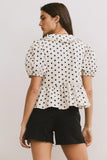Nova Polka Dot Peplum Top FINAL SALE