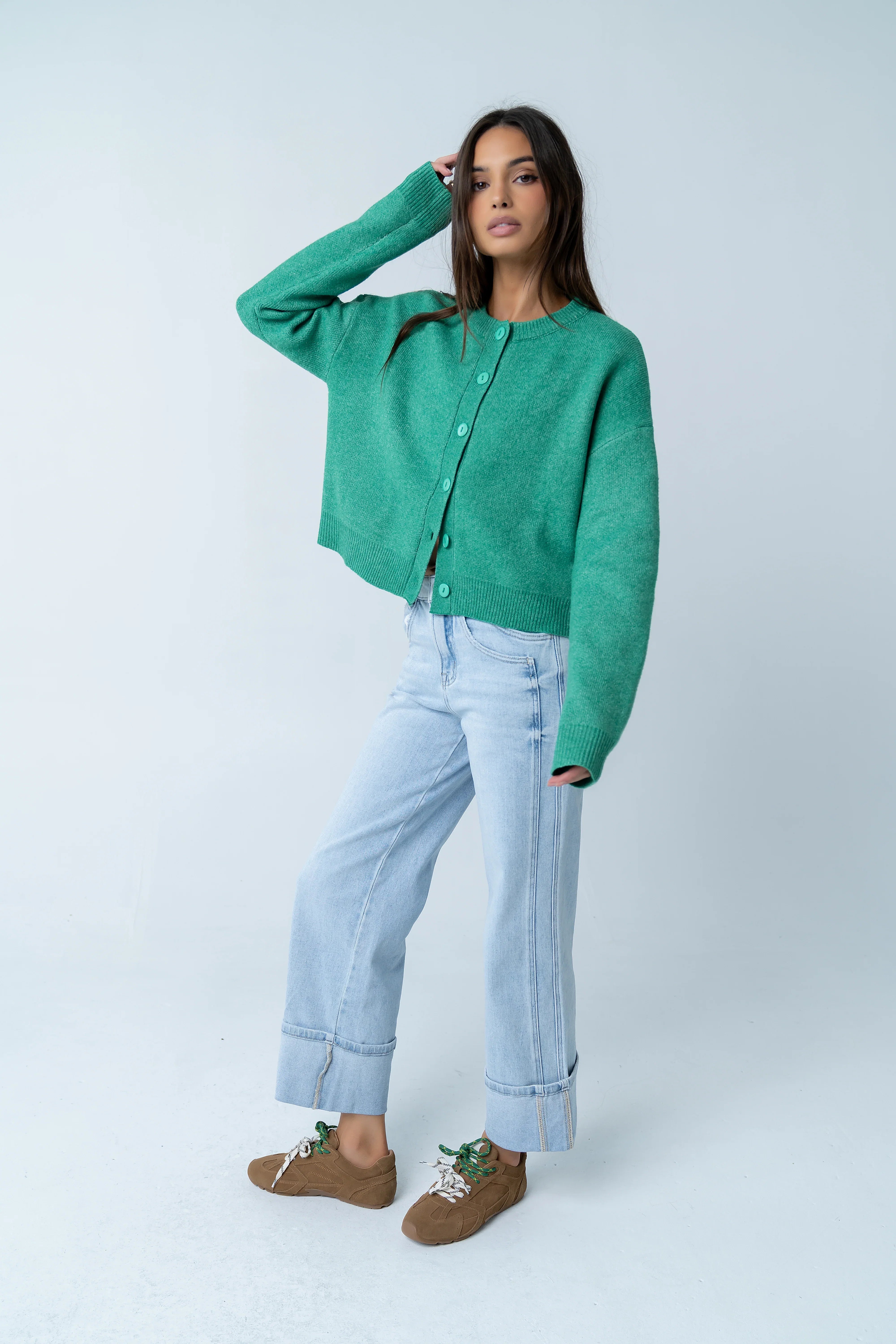 Valeria Oversized Sweater in Green