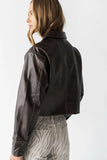 Jaymie Vegan Leather Jacket in Brown