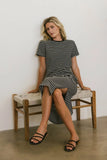 Hudson Striped T Shirt Dress in Black FINAL SALE