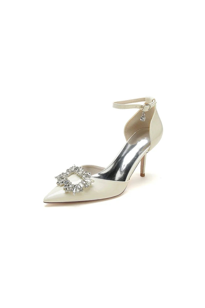 Black Elegant High Heels with Radiant Crystal Decoration