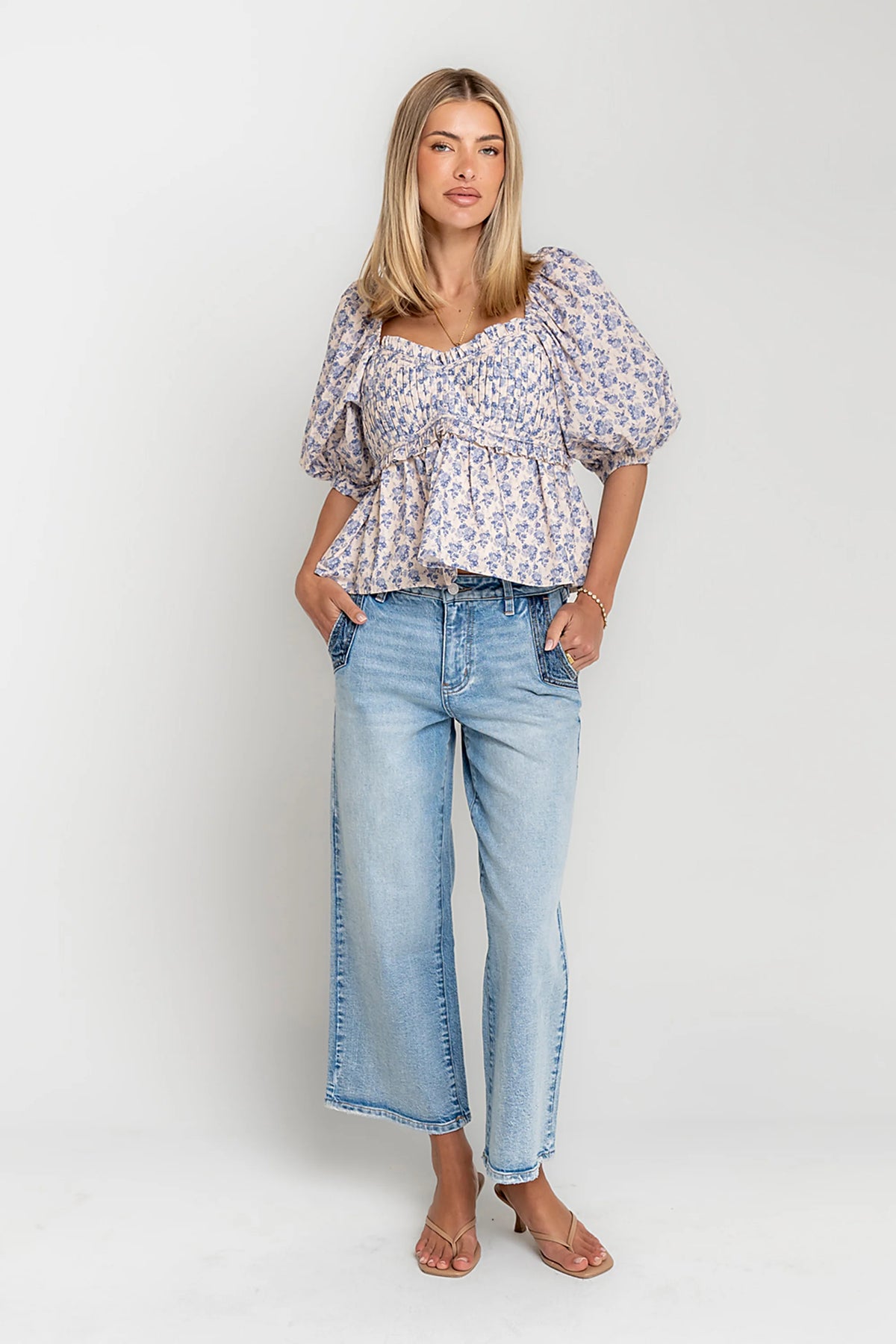 Corina Cropped Wide Leg Jeans