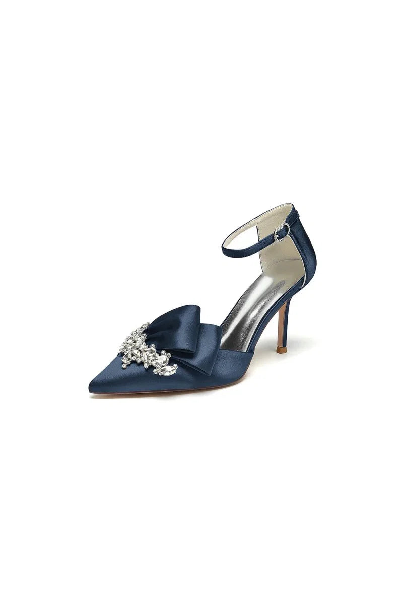 Pointed Toe With Rhinestone Stiletto Heels