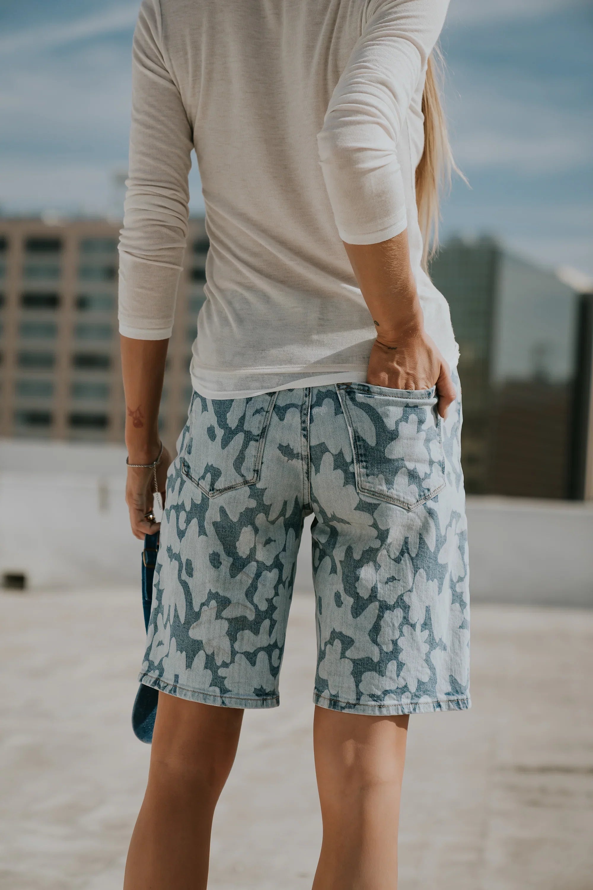 Declan Floral Bermuda Denim Shorts