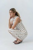 Tiffany Polka Dot Mock Neck Midi Dress