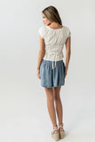 Tait Pleated Denim Mini Skirt