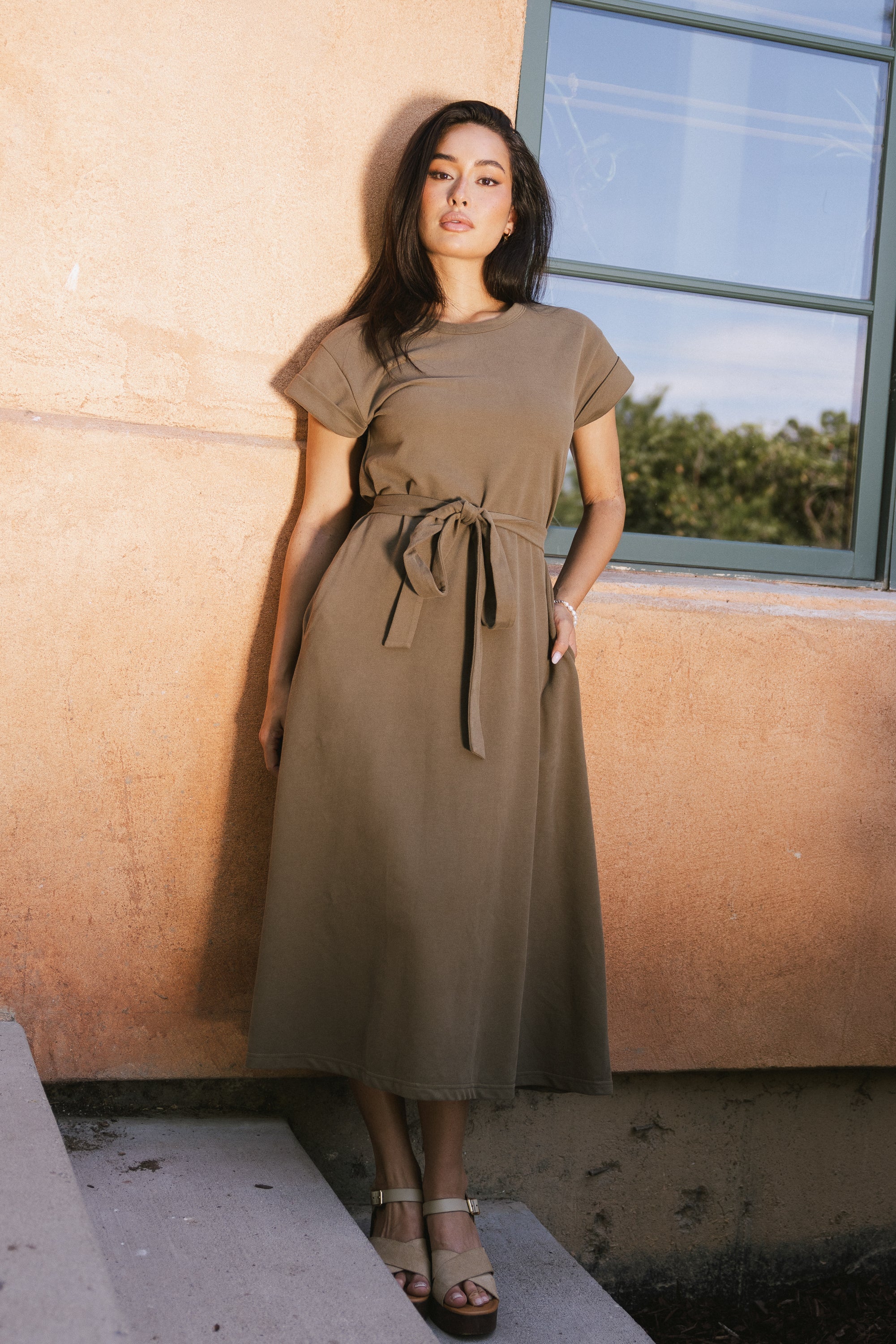 Saxton Maxi Dress in Olive FINAL SALE