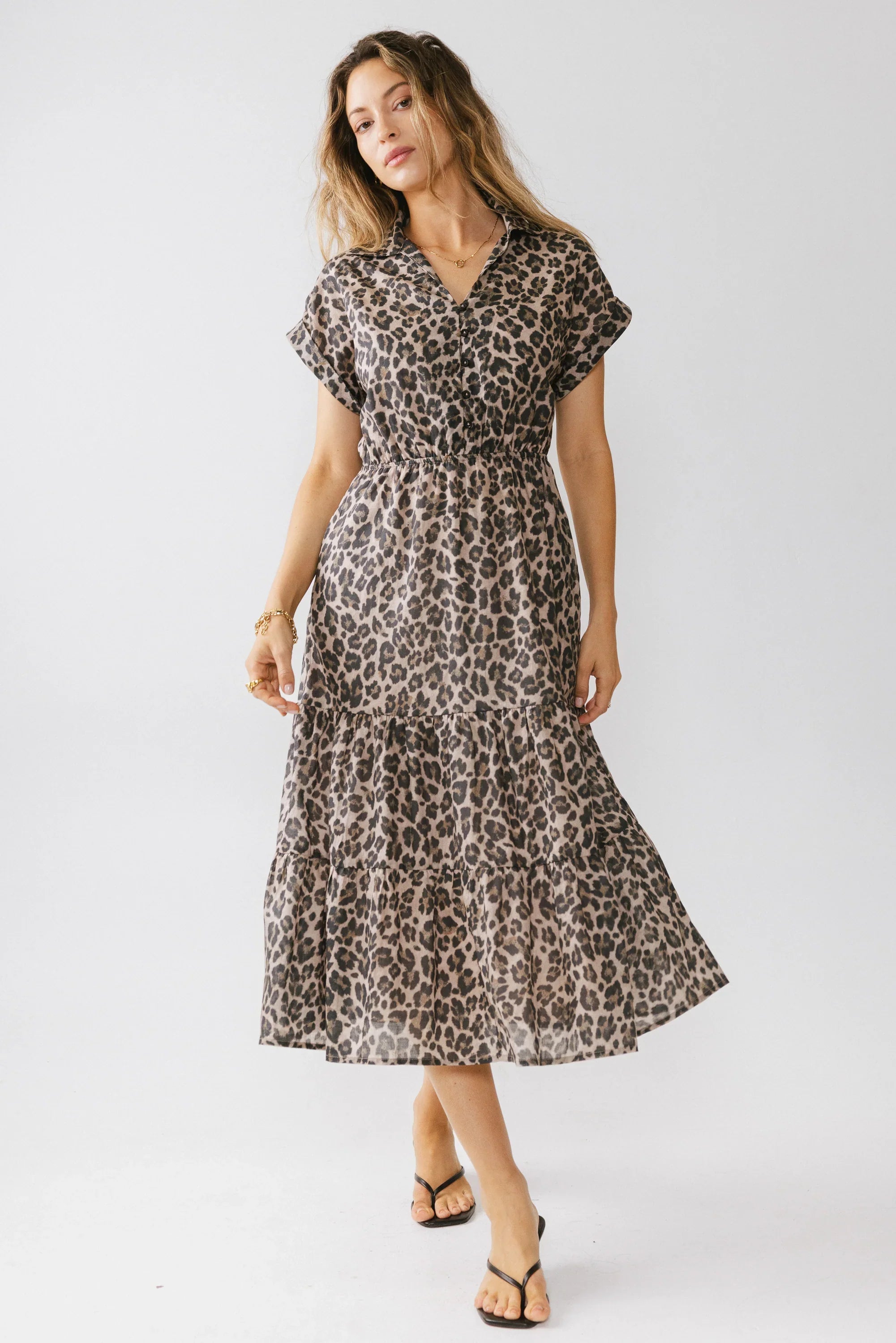 Ayda Leopard Midi Dress FINAL SALE