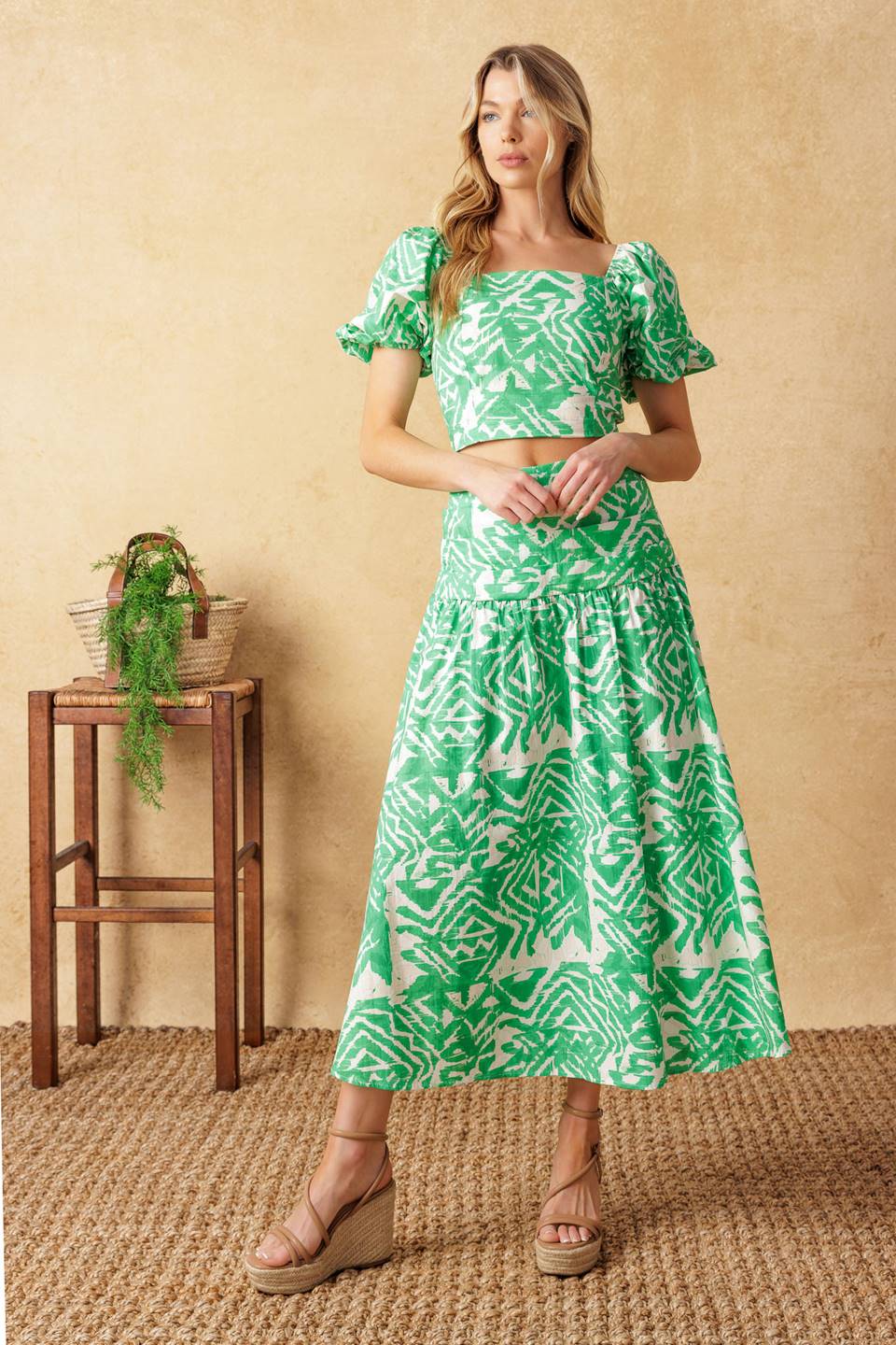 DESTINED FOR MORE CROP TOP SKIRT SET