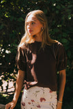 Aspen Puff Sleeve Top in Brown FINAL SALE
