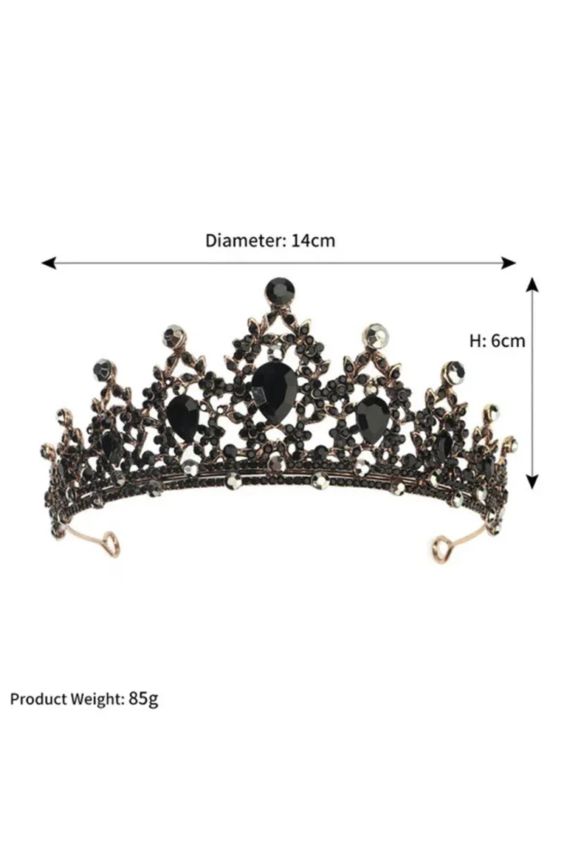 Womens Gold Princess Rhinestone Crowns