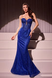 Maddox Gown Royal STRAPLESS GLITTER EMBELLISHED GOWN