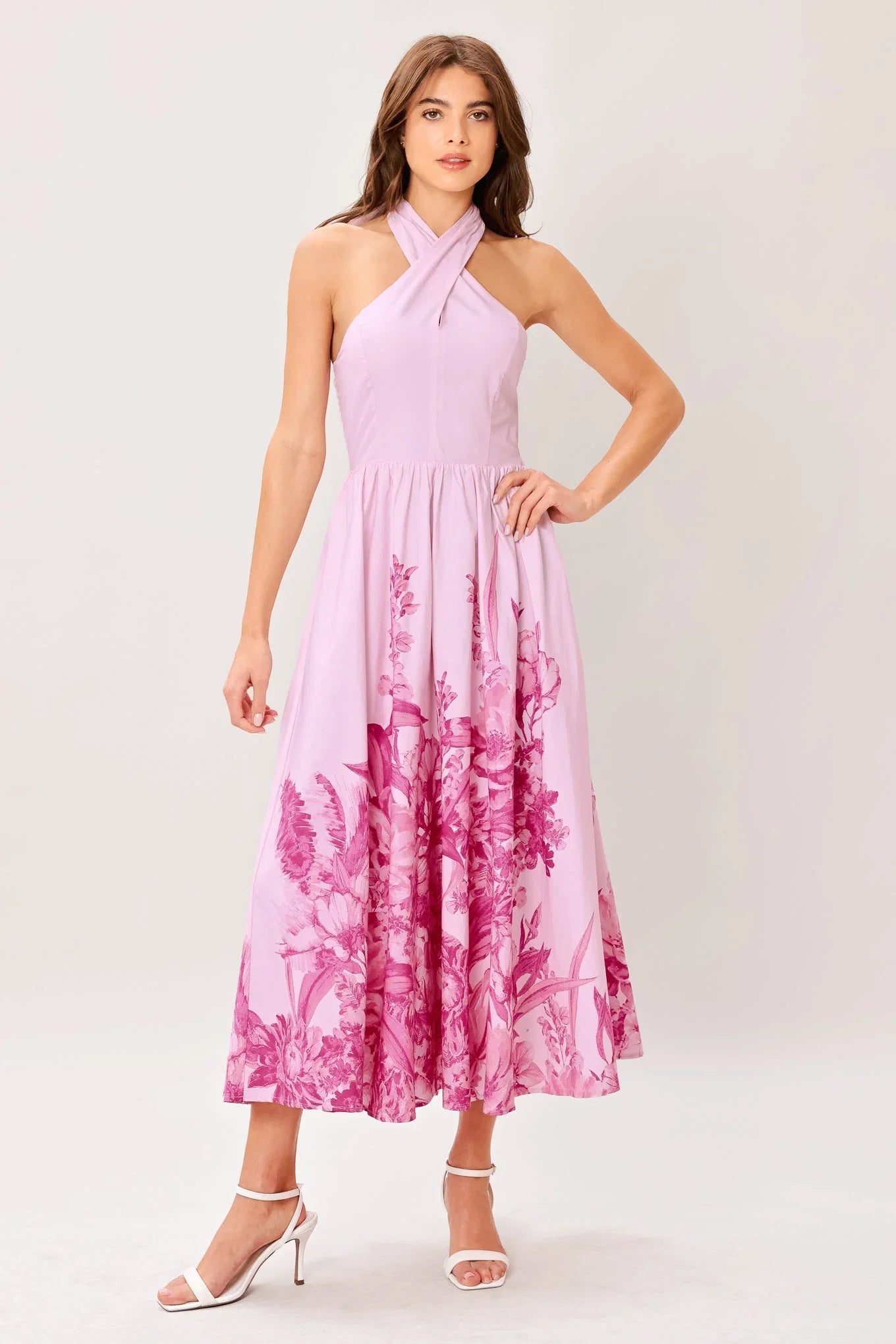 ROSELIGHT DREAM LIGHT PINK MIDI DRESS