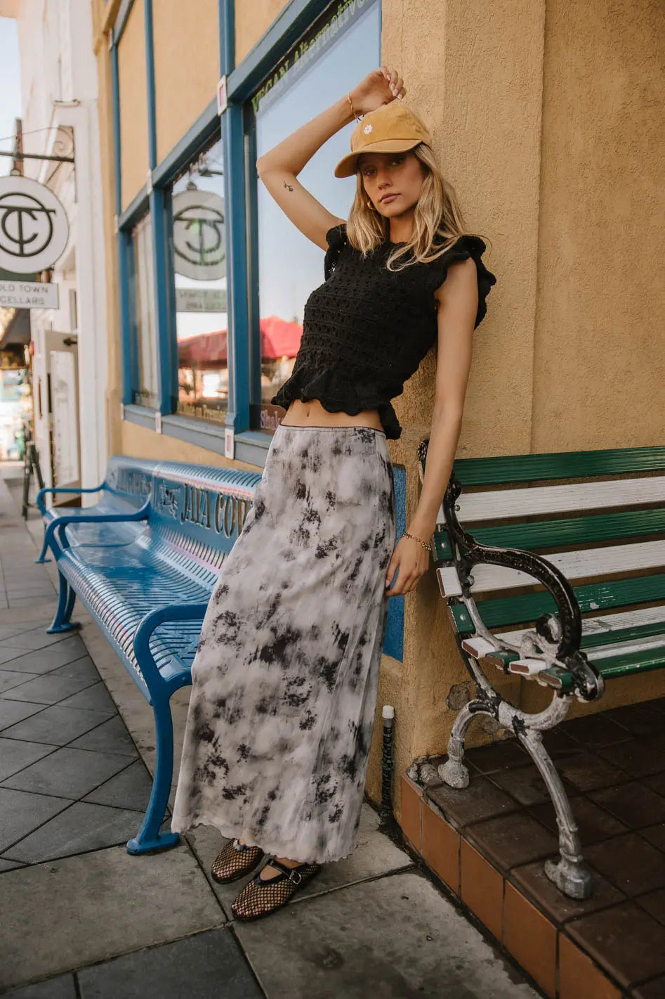 Chandler Abstract Maxi Skirt in Grey FINAL SALE