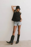 Vinnie Crossover Denim Shorts FINAL SALE