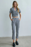 Madie Gingham Button Up in Black