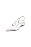 Satin Pointed Toe Beading Buckle Kitten Heels