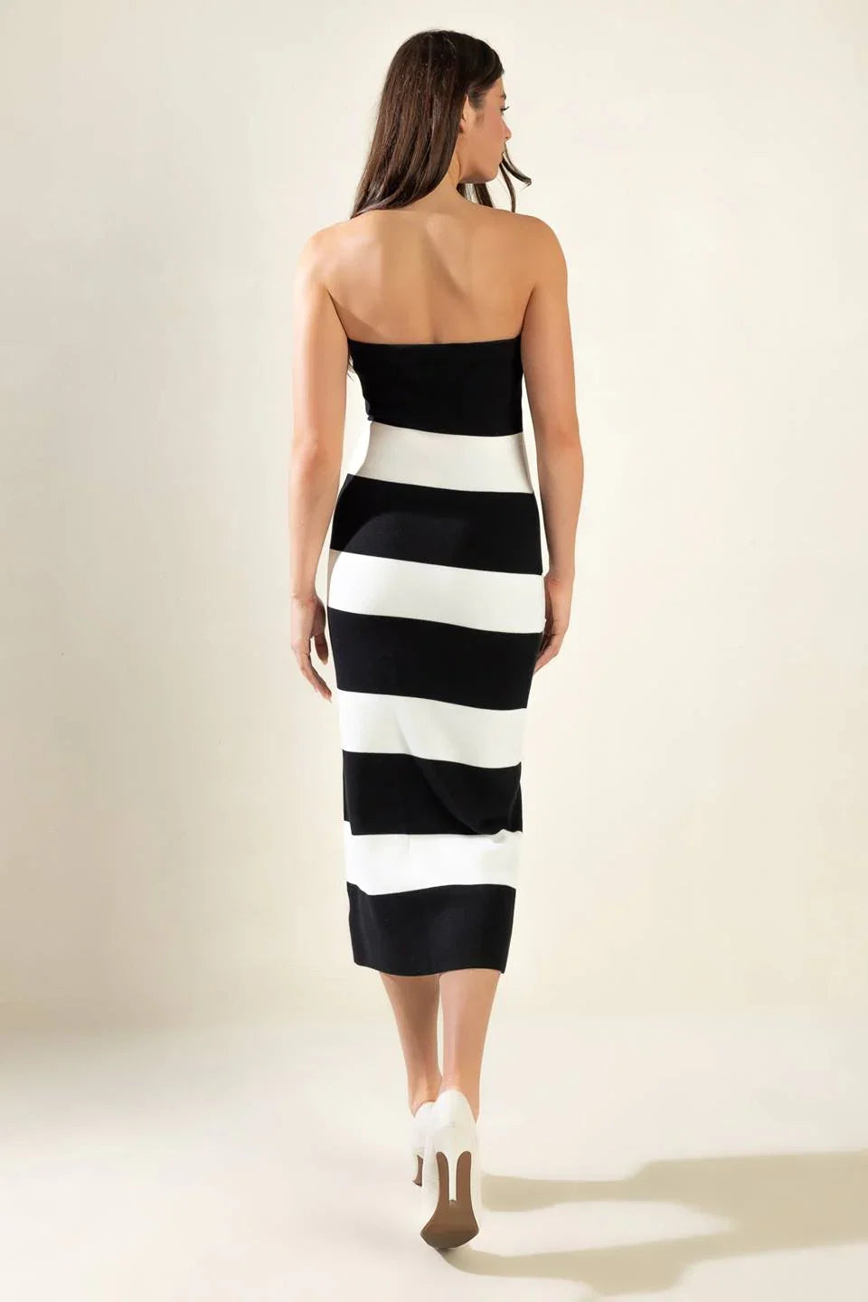 ROMANTIC AFTERNOON STRAPLESS KNIT DRESS