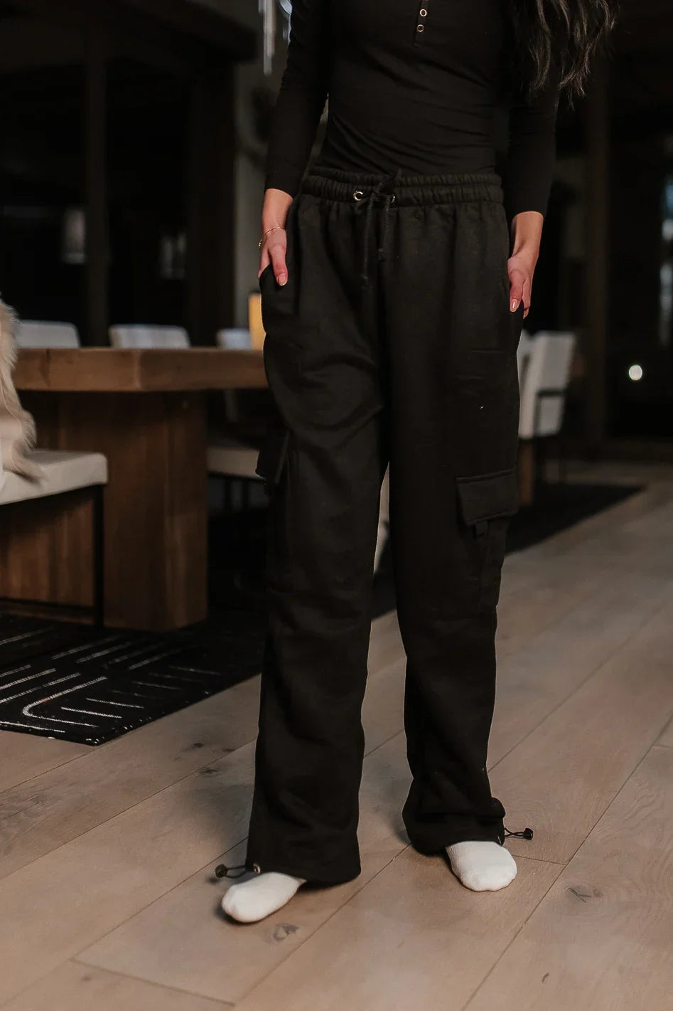 Joanna Cargo Sweatpants in Black FINAL SALE