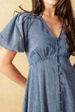 FOREVER MINE LIGHT WEIGHT DENIM MIDI DRESS