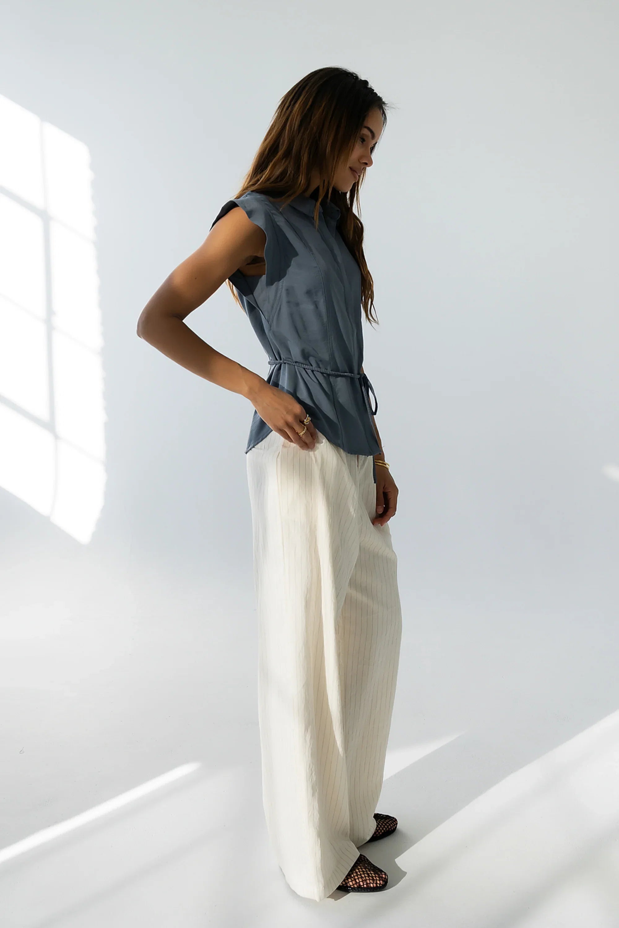 Pablo Button Up in Slate Blue