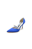 Party Pearl Strap Pointed Toe Satin High Heels