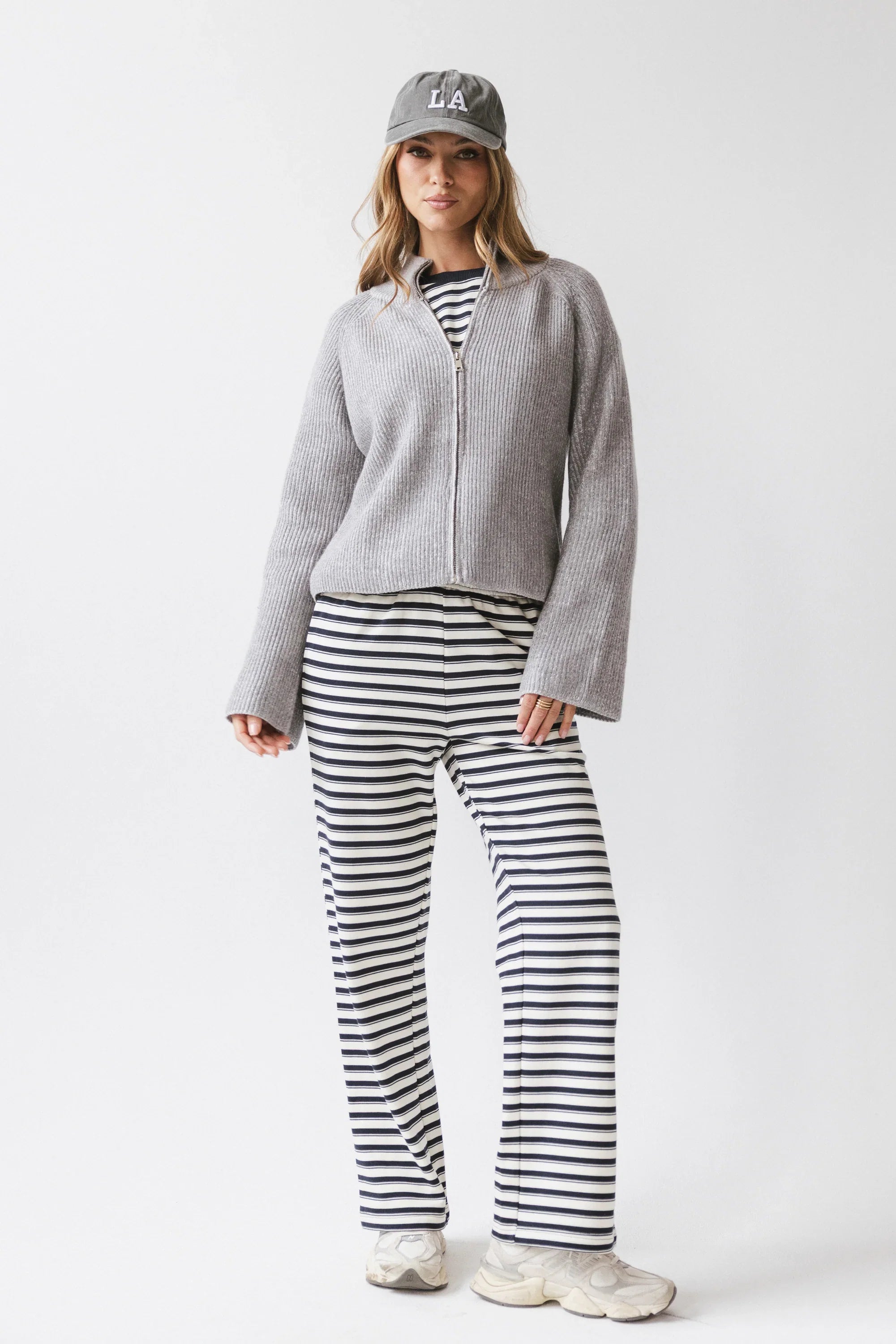 Abbie Ribbed Jacket in Grey
