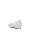 Pointed Toe Lace Wedding Flats Low Heel Bridal Shoes