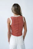 Lilah Reverse Seam Tank in Red