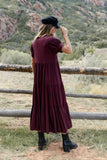 Amanda Tiered Dress in Burgundy FINAL SALE