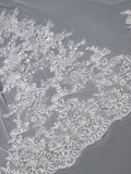 Ivory Lace Cathedral Veil with Blusher Long Wedding Veil