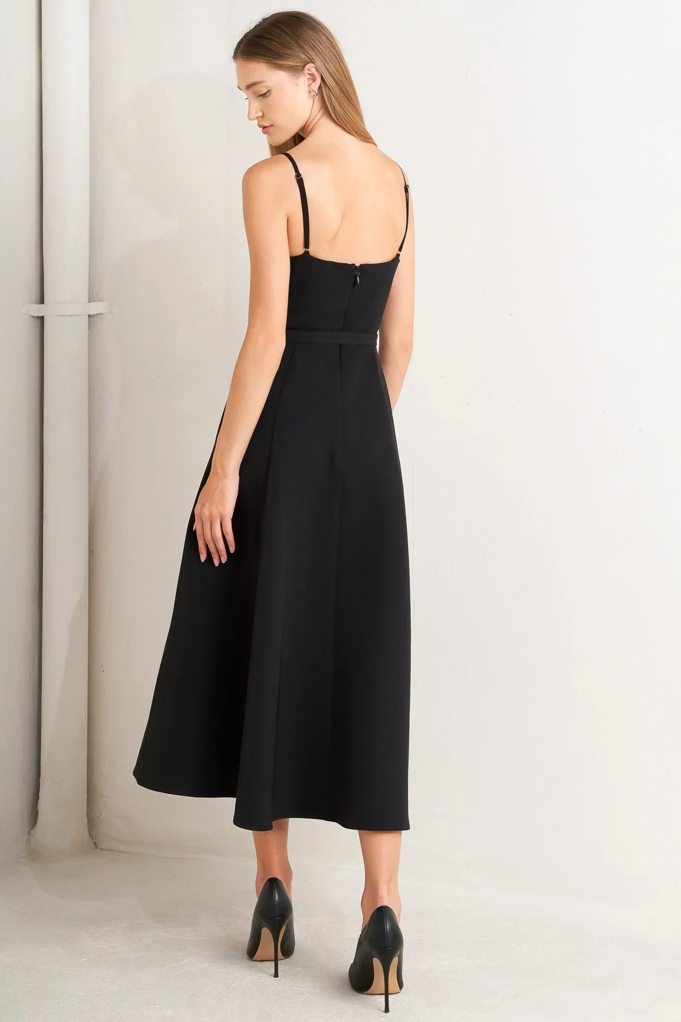 MIDNIGHT TUX BLACK MIDI DRESS