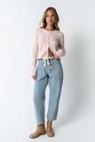 Kandy Scalloped Sweater in Pink