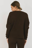 Jesse Waffle Knit Top in Brown FINAL SALE
